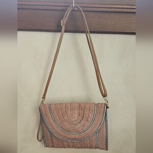 Unbranded Pink And Silver Clutch with Crossbody Strap